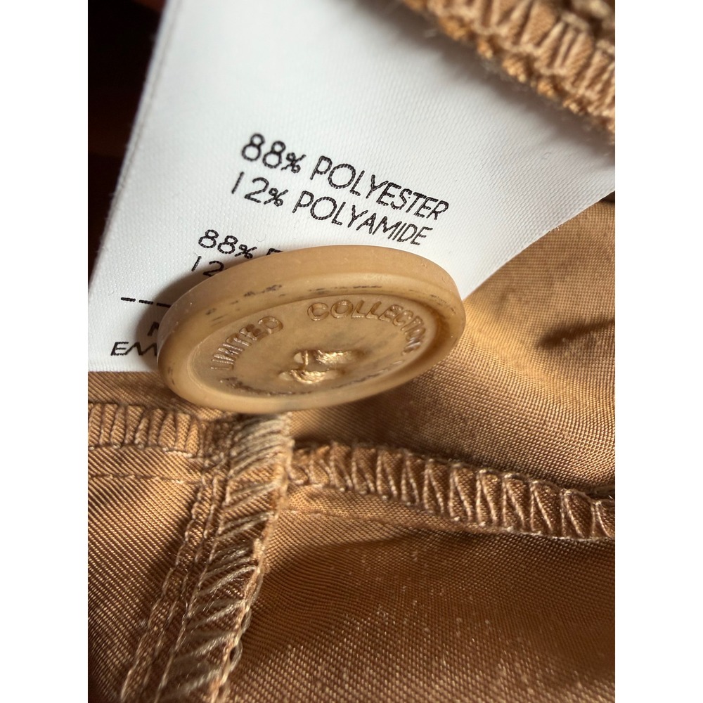 Vassia Kostara Tan Brown Utility Jumpsuit Zip Front Long Sleeve S/M Y2K Safari - Picture 9 of 11